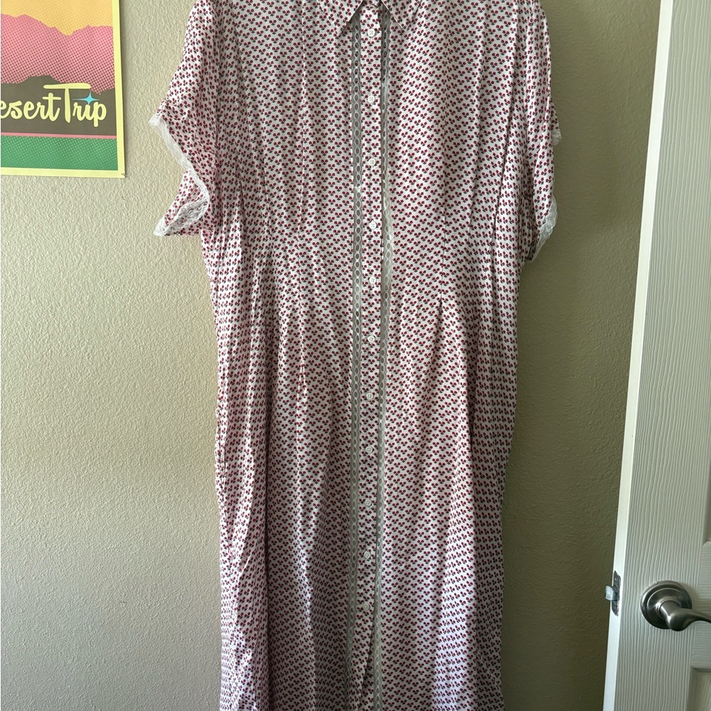 J. Crew Pink and White Patterned Maxi Dress